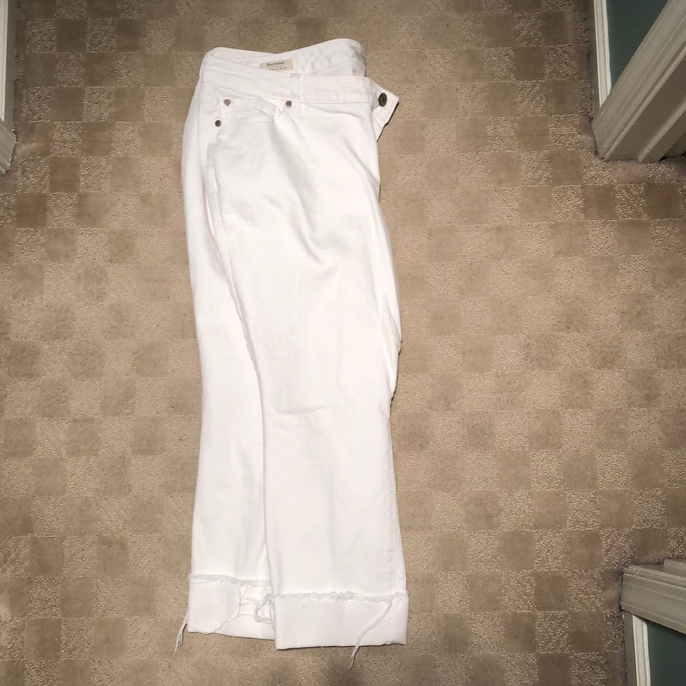 Torrid boyfriend white crop jeans